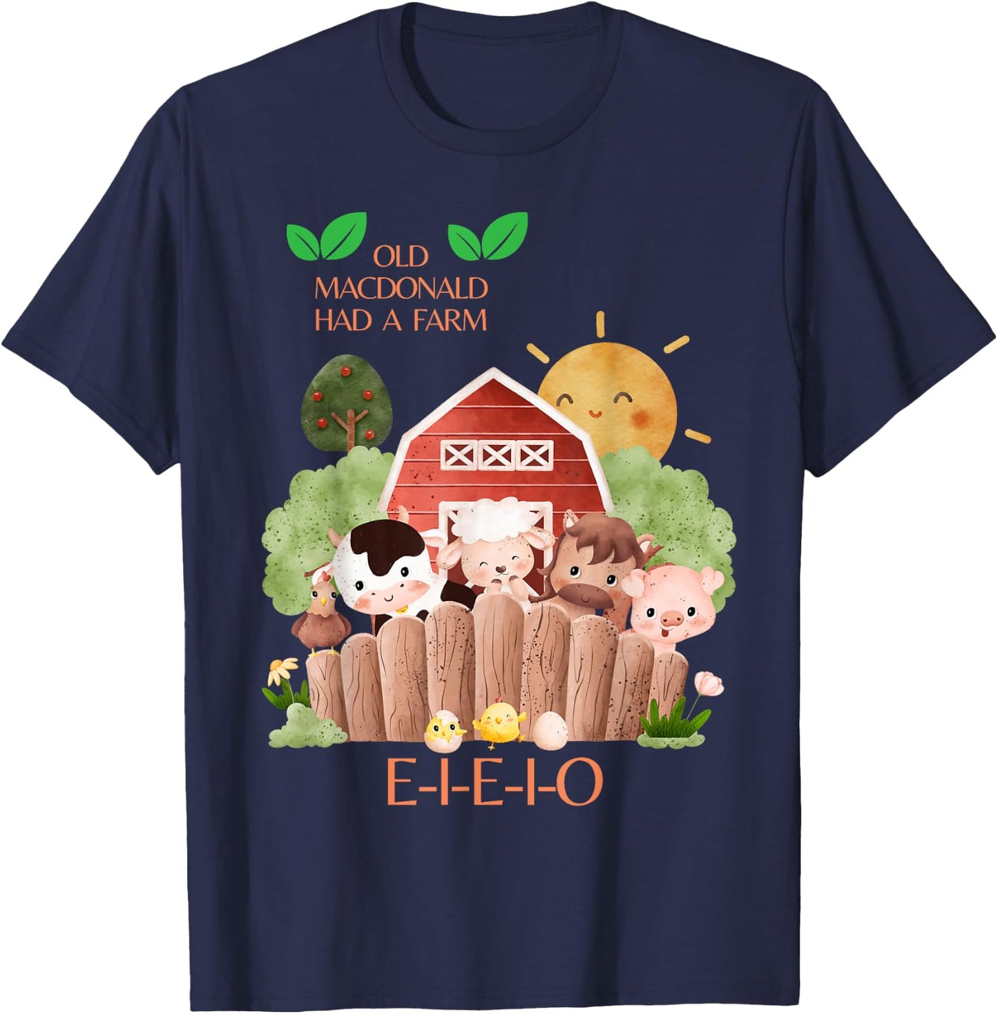 Old MacDonald Had a Farm E-I-E-I-O Boy Toddler Kids Birthday T-Shirt - T-Shirt | Navy