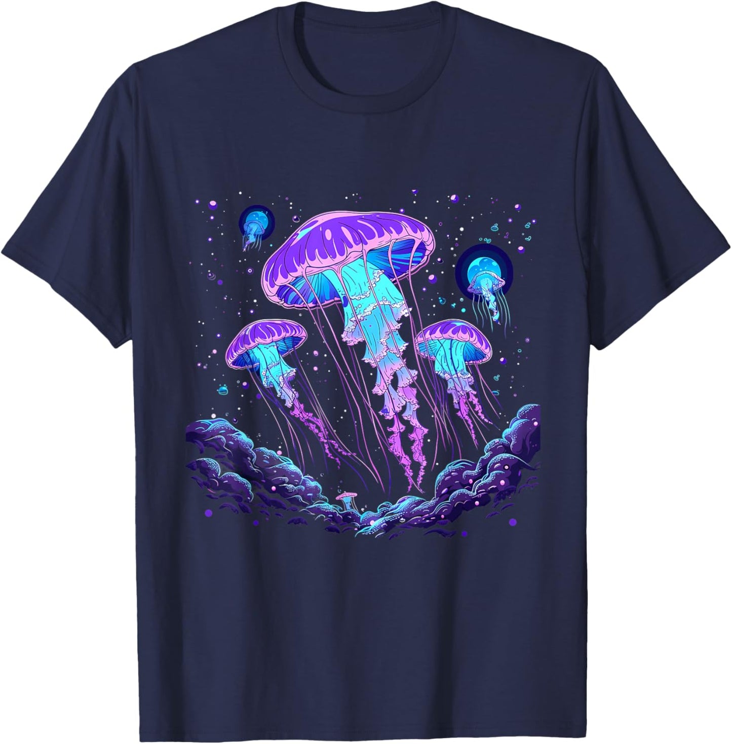 Jellyfish Sea Ocean Jellyfish Marine Mammal Ocean Sea Animal T-Shirt - T-Shirt | Navy