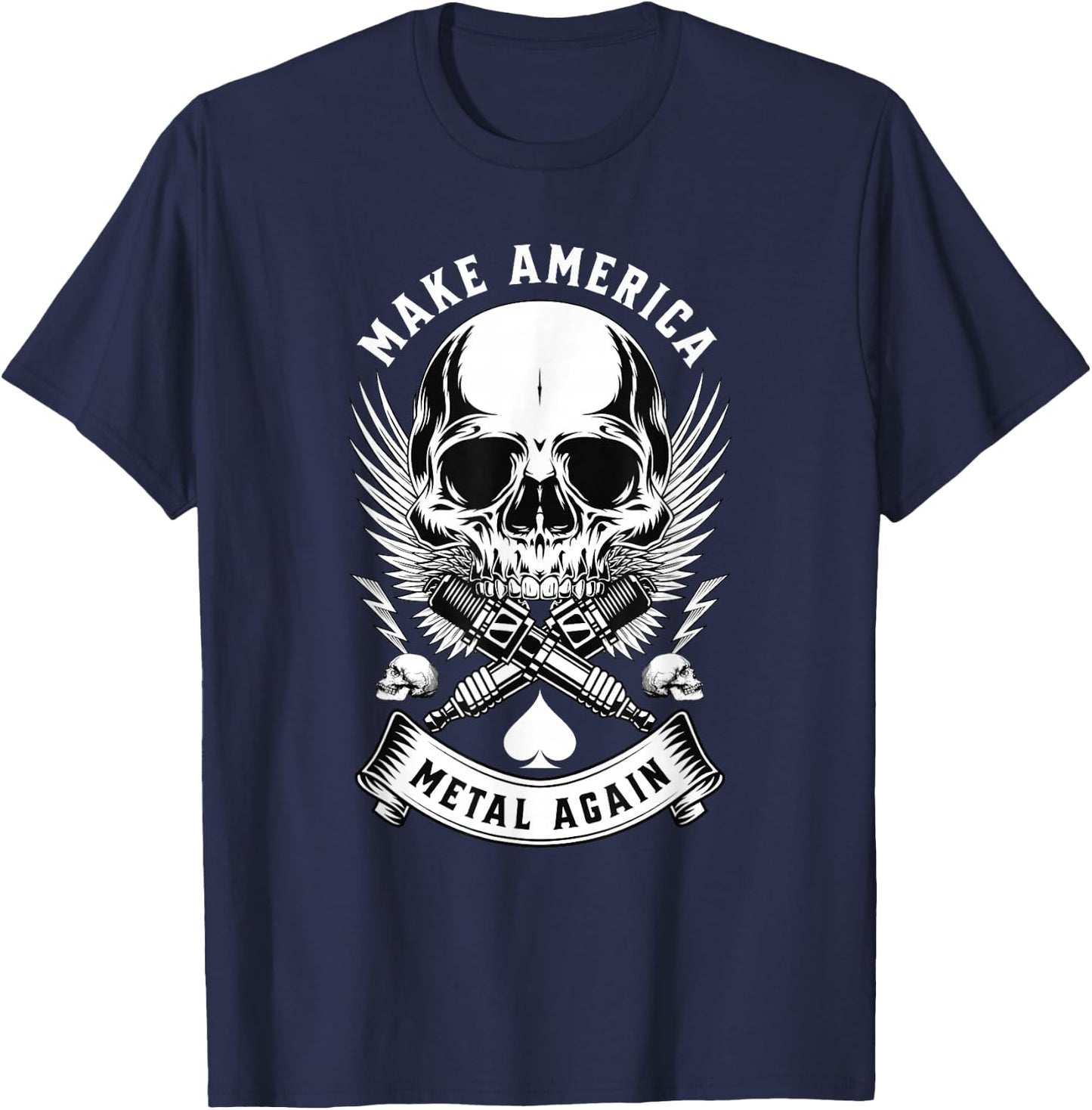 Make America Metal Again Heavy Metal T-Shirt - T-Shirt | Navy