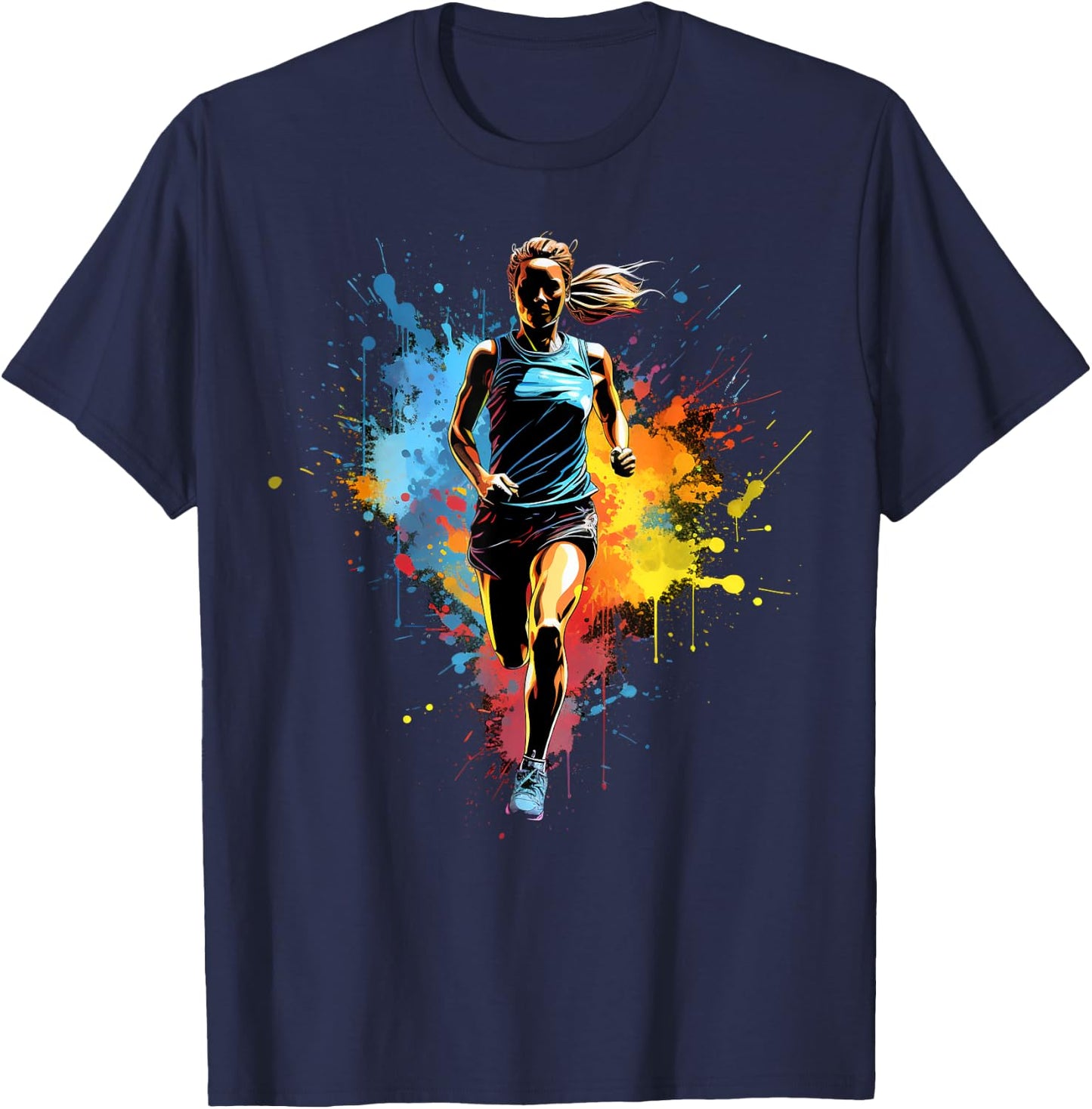 Cross country runner Girl on Cross Country Running T-Shirt - T-Shirt | Navy