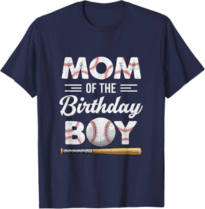Mom Of The Birthday Boy Baseball Matching Family Party T-Shirt - T-Shirt | Navy