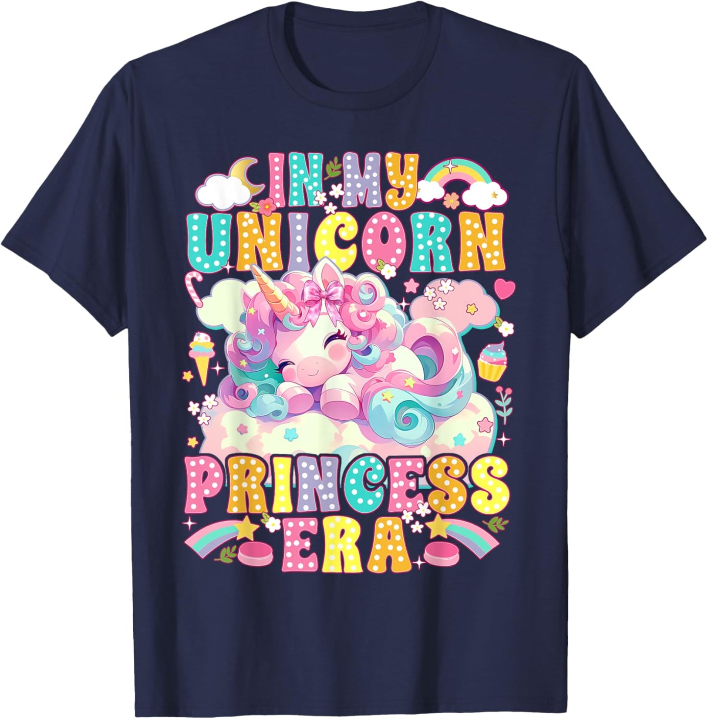In My Unicorn Princess Era Unicorn Lover Girl T-Shirt - T-Shirt | Navy