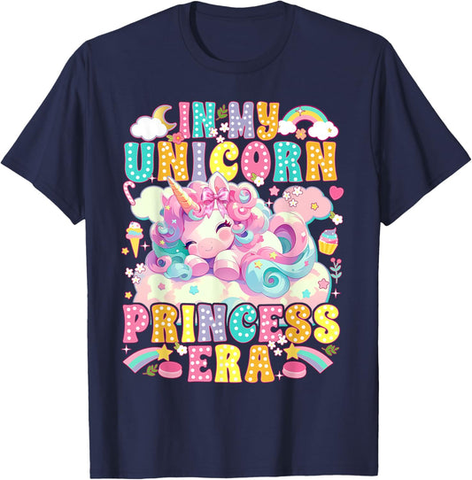 In My Unicorn Princess Era Unicorn Lover Girl T-Shirt - T-Shirt | Navy