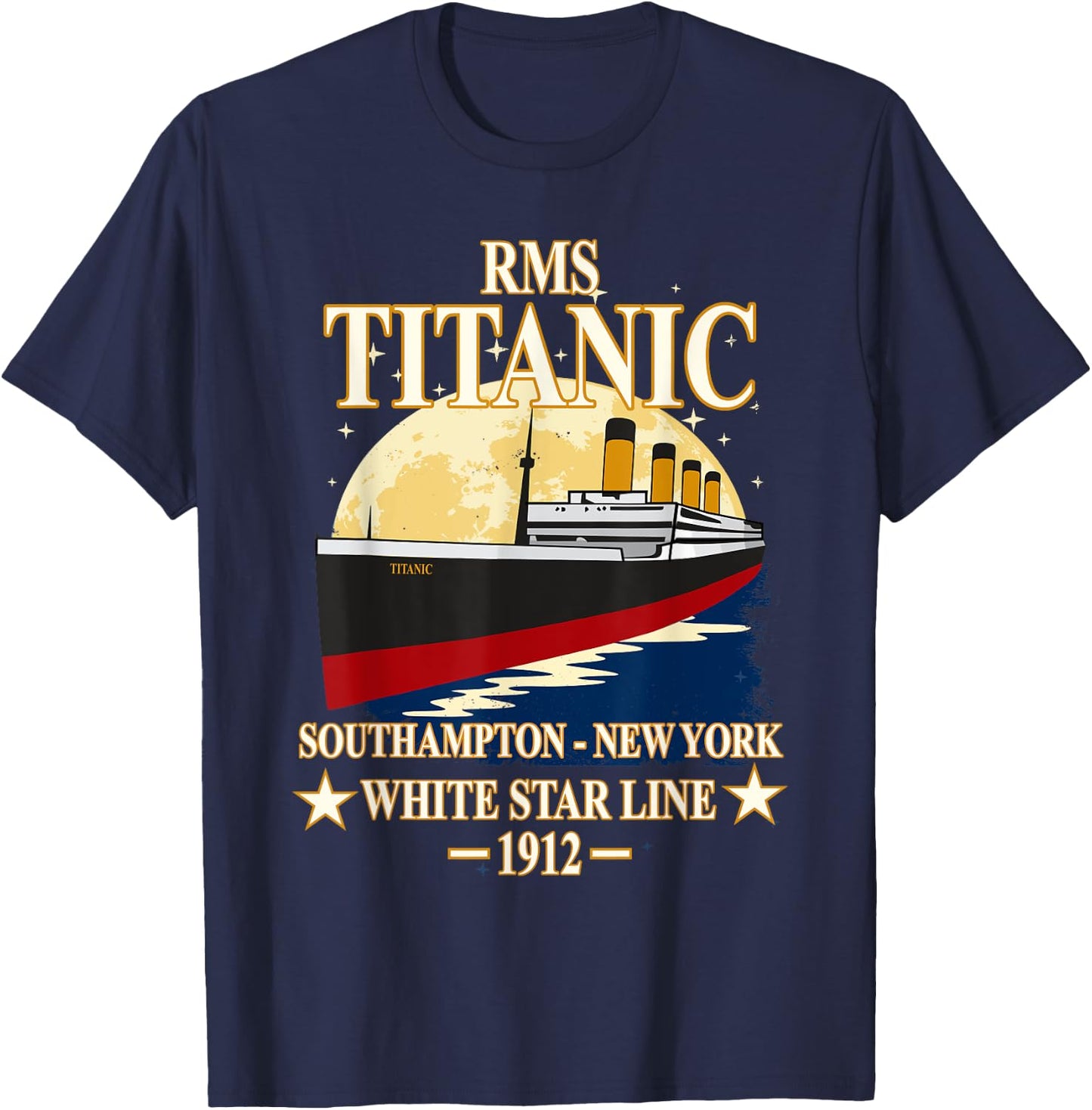 RMS TITANIC White Star Line Cruise Ship 1912 Boys Girls Kids T-Shirt - T-Shirt | Navy