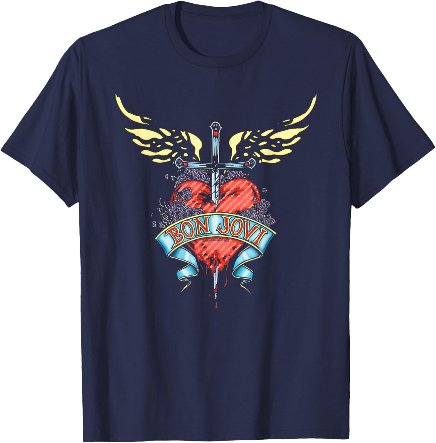 Bon Jovi Daggered T-Shirt - T-Shirt | Navy