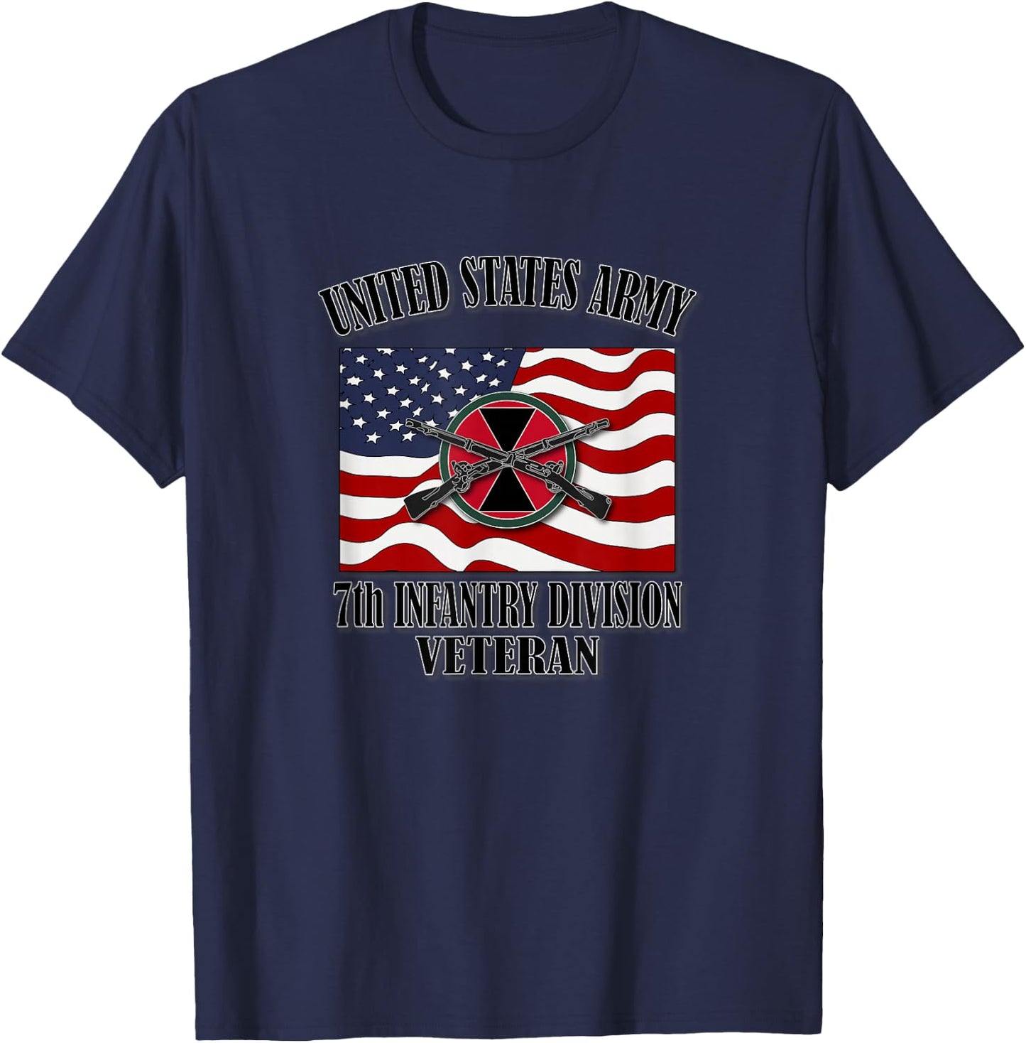 7th Infantry Division Veteran (Front Design) T-Shirt - T-Shirt | Navy