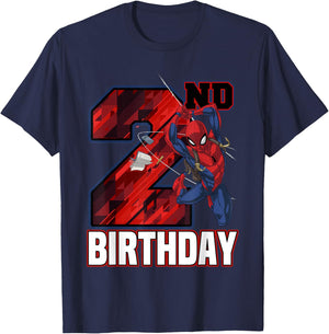 Marvel Spider-Man Web Swing 2nd Birthday T-Shirt - T-Shirt | Navy