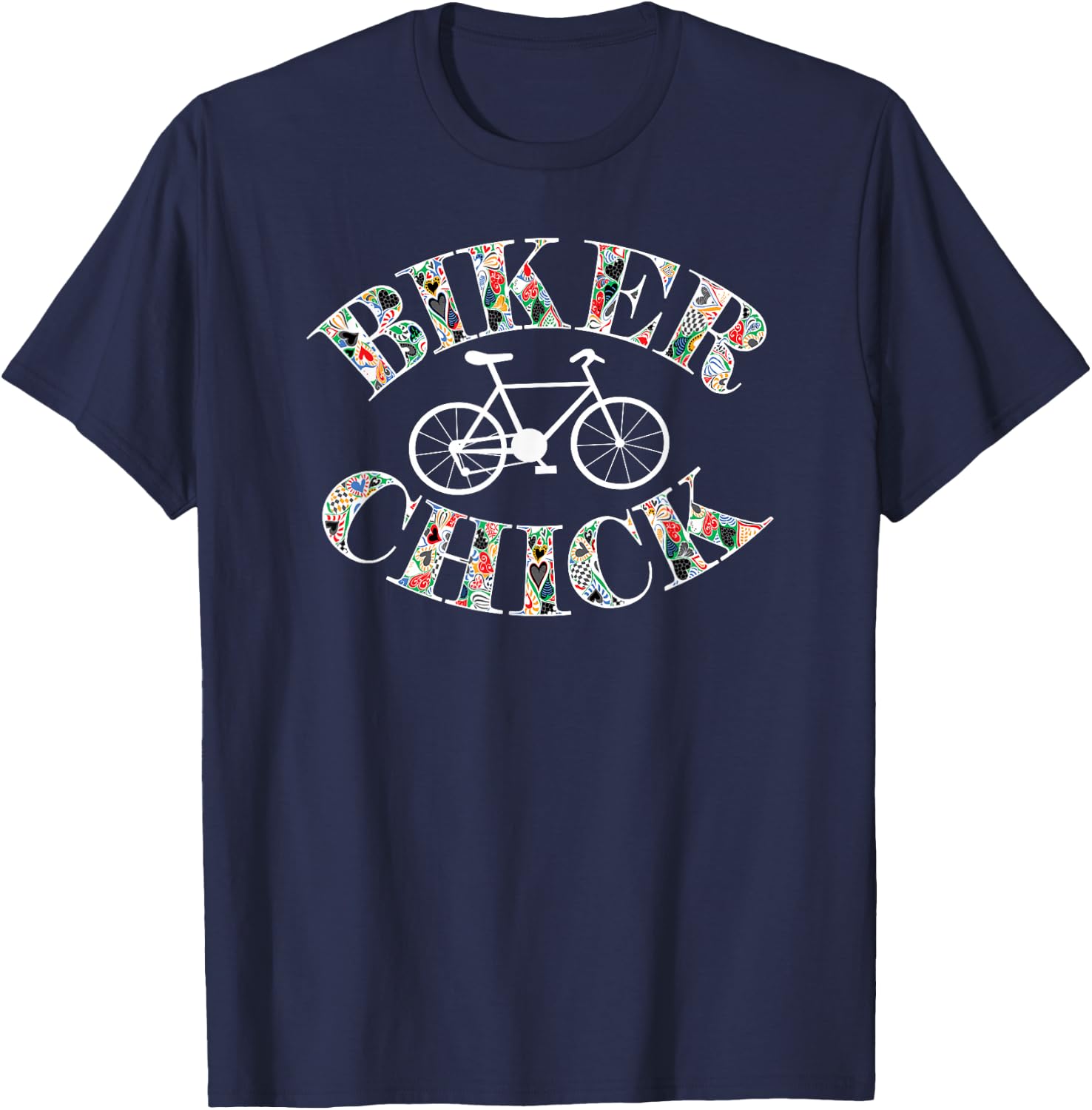 Biker Chick Bike T-Shirt - T-Shirt | Navy