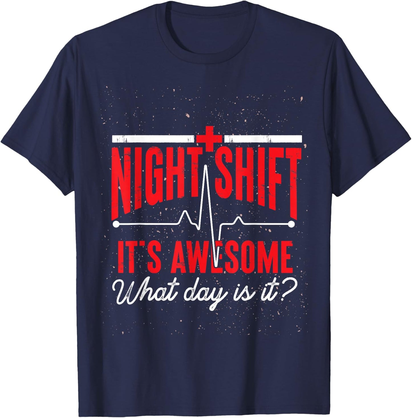Nightshift Is Awesome Nurse T-Shirt - T-Shirt | Navy