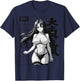 Sexy Waifu Otaku Anime Girl Japanese in Black White Art T-Shirt - T-Shirt | Navy