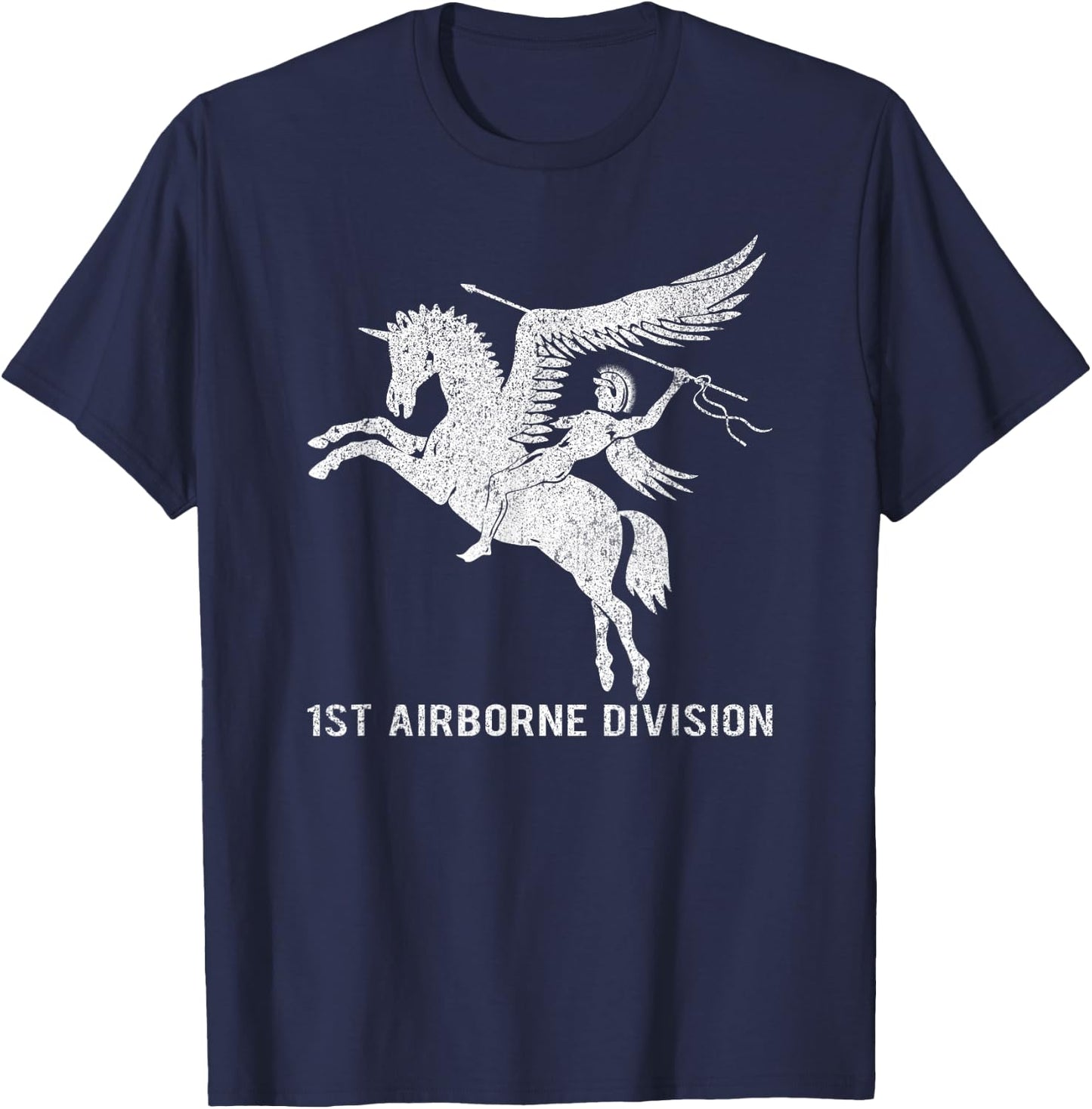 1st Airborne Division British WW2 Infantry Pegasus Insignia T-Shirt - T-Shirt | Navy