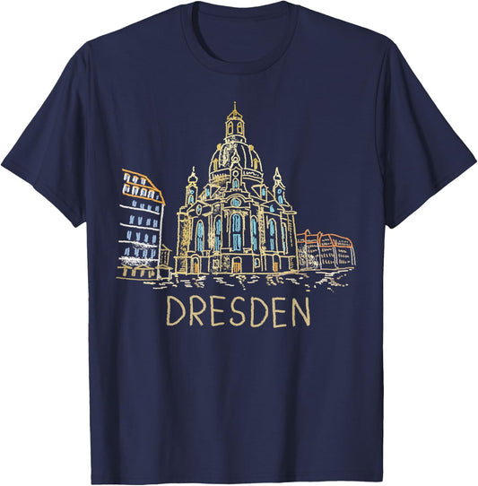 Dresden Germany Art Gift Men Women T-Shirt - T-Shirt | Navy