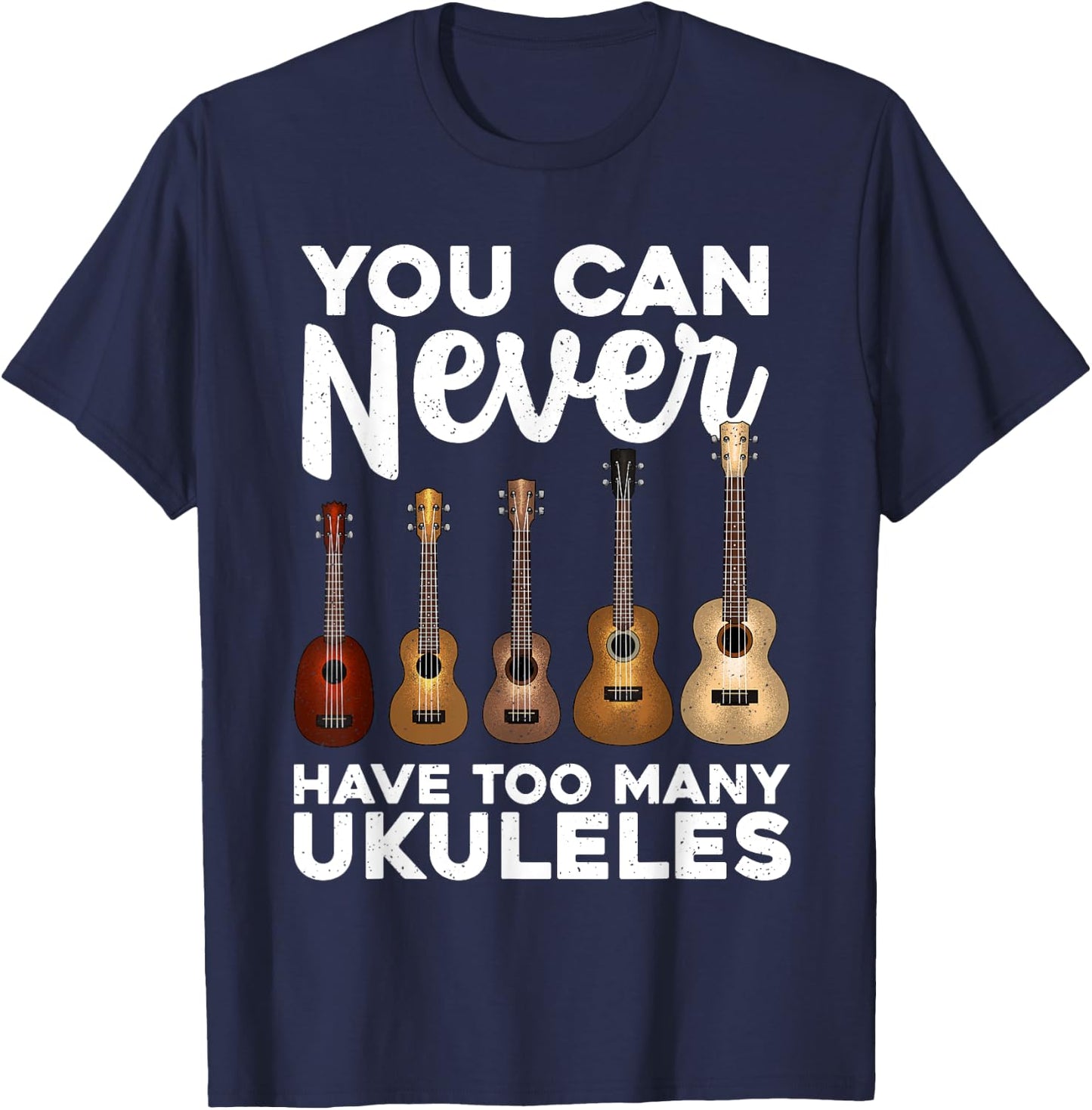Funny Ukulele Art Women Small Guitar Ukulele Players T-Shirt - T-Shirt | Navy