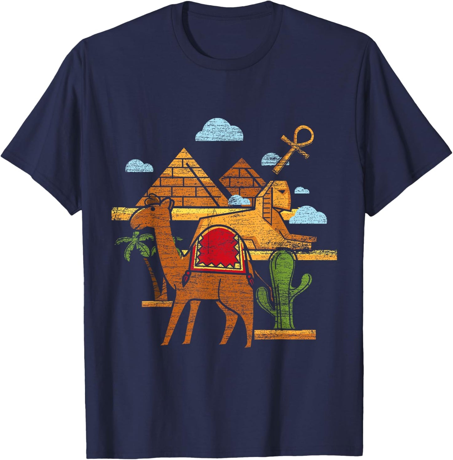 Camel Sphinx Ancient Egypt T-Shirt - T-Shirt | Navy