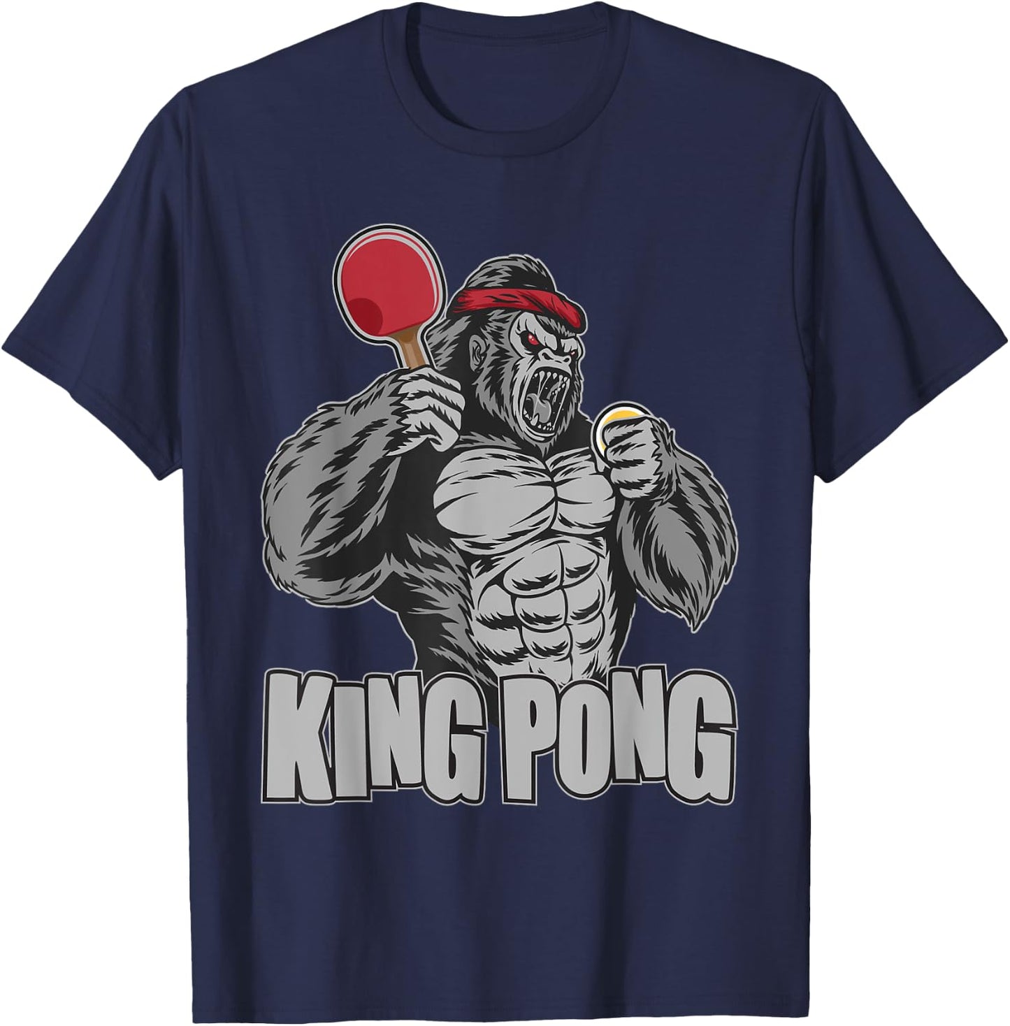 King Pong - Funny Table Tennis Lover Ping Pong Player T-Shirt - T-Shirt | Navy