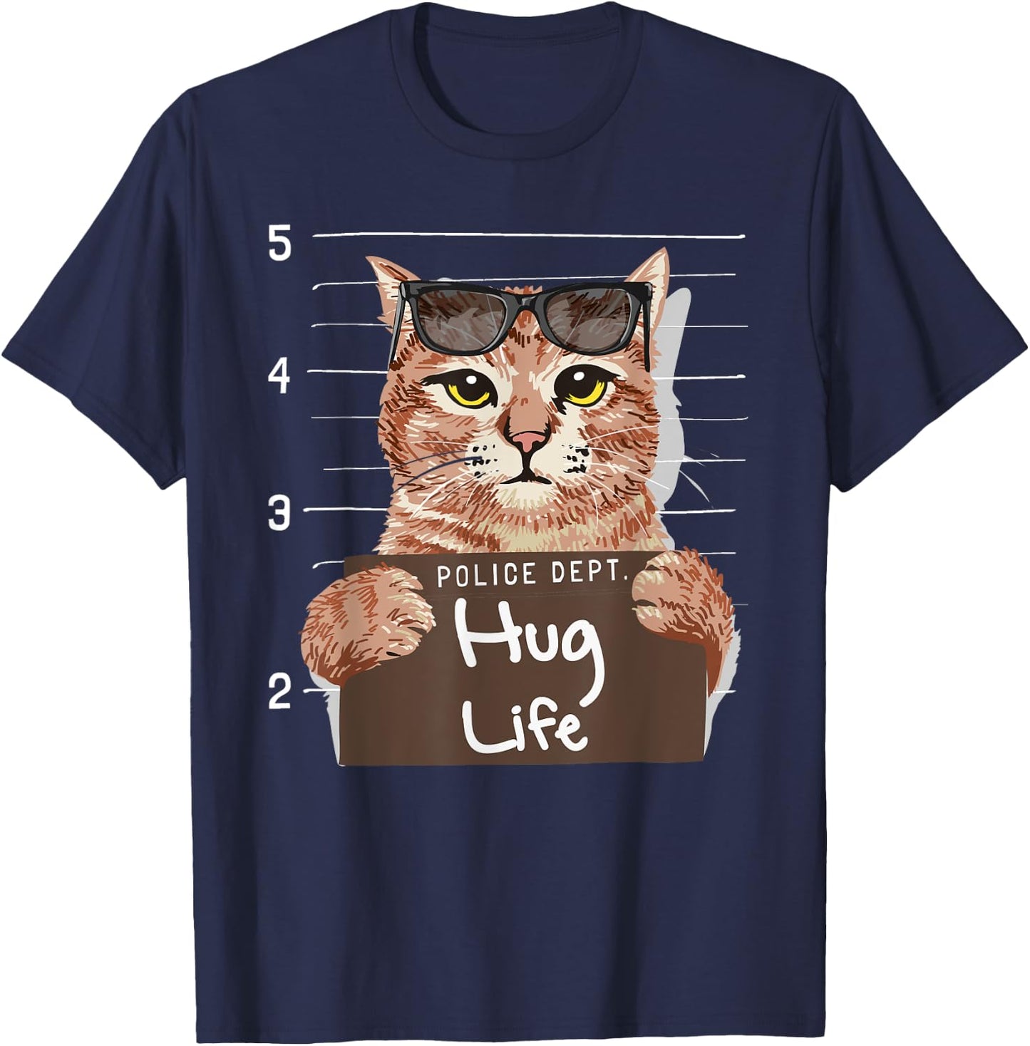Hug Life Funny Cat Thug Gangster Police Dept kitten kitteh Women T-Shirt - T-Shirt | Navy