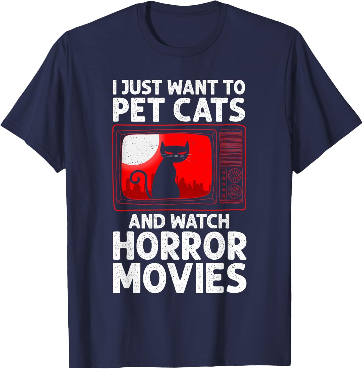 Cute Horror Movie Design Women Horror Movie Lover T-Shirt - T-Shirt | Navy
