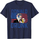 Donald Drunk 4th Of July US Flag Drinking President Trump T-Shirt - T-Shirt | Navy