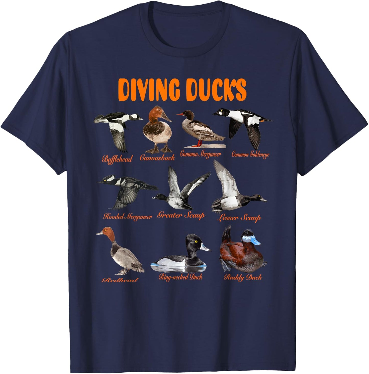 Diving Ducks Hunter Duck Hunting Trip Canvasback Merganser T-Shirt - T-Shirt | Navy
