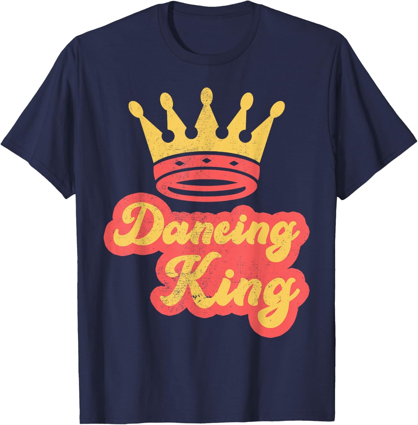 Dancing King Vintage Retro 70s Dancing T-Shirt - T-Shirt | Navy