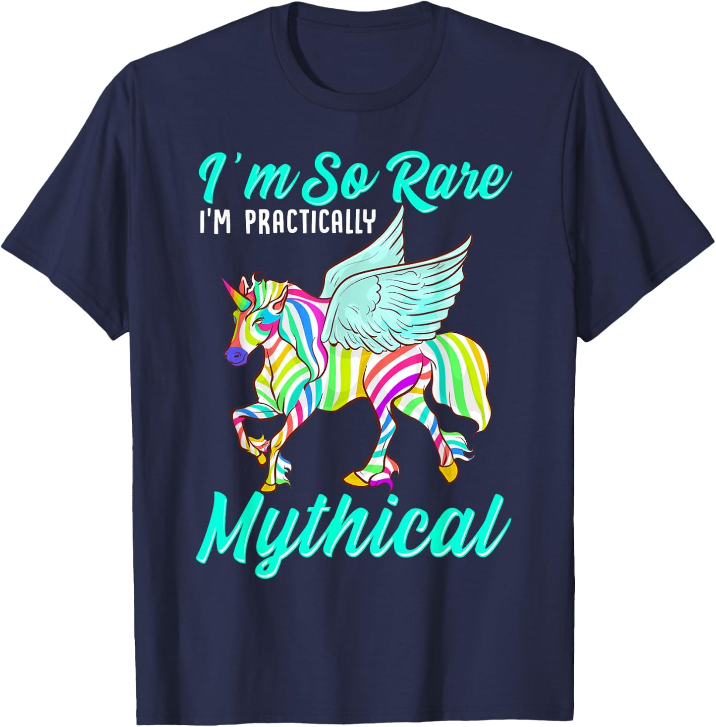 Rare Disease Zebra Unicorn Zebra Ribbon T-Shirt - T-Shirt | Navy