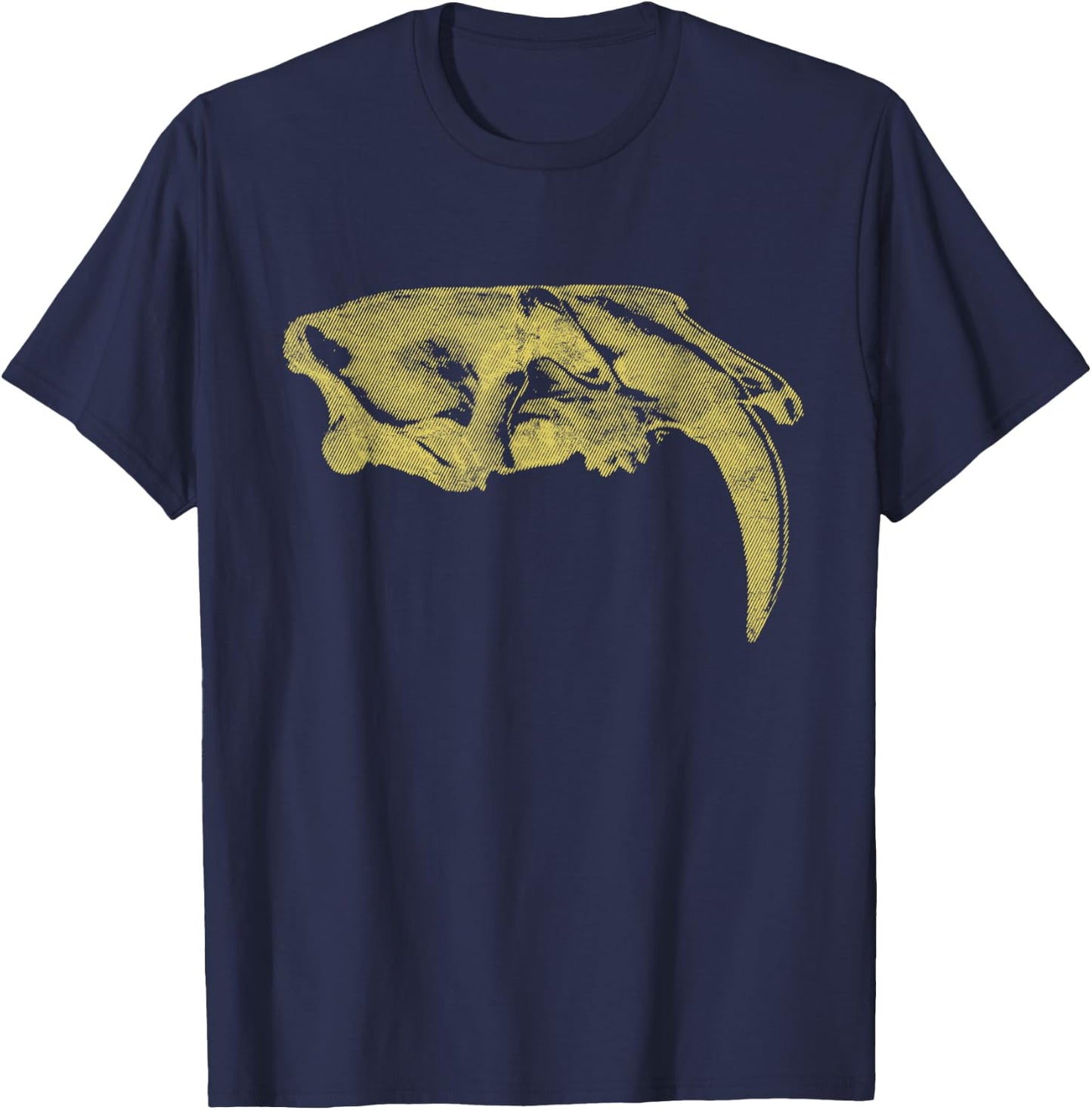 Saber Toothed Tiger Skull - Smilodon Saber Tooth Cat Gift Men Women Kids T-Shirt - T-Shirt | Navy