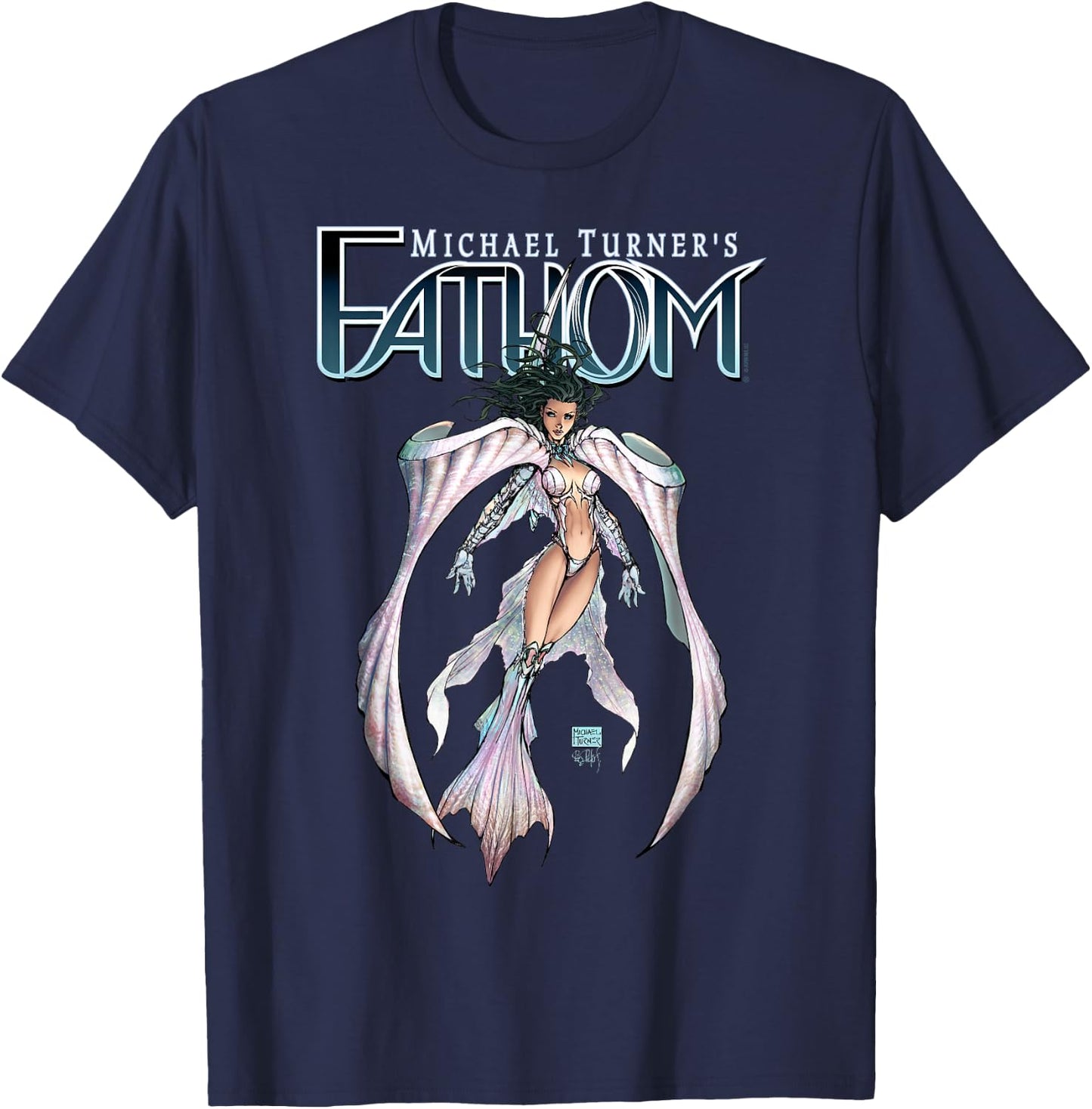 Michael Turner's "Fathom" White Armor T-Shirt - T-Shirt | Navy