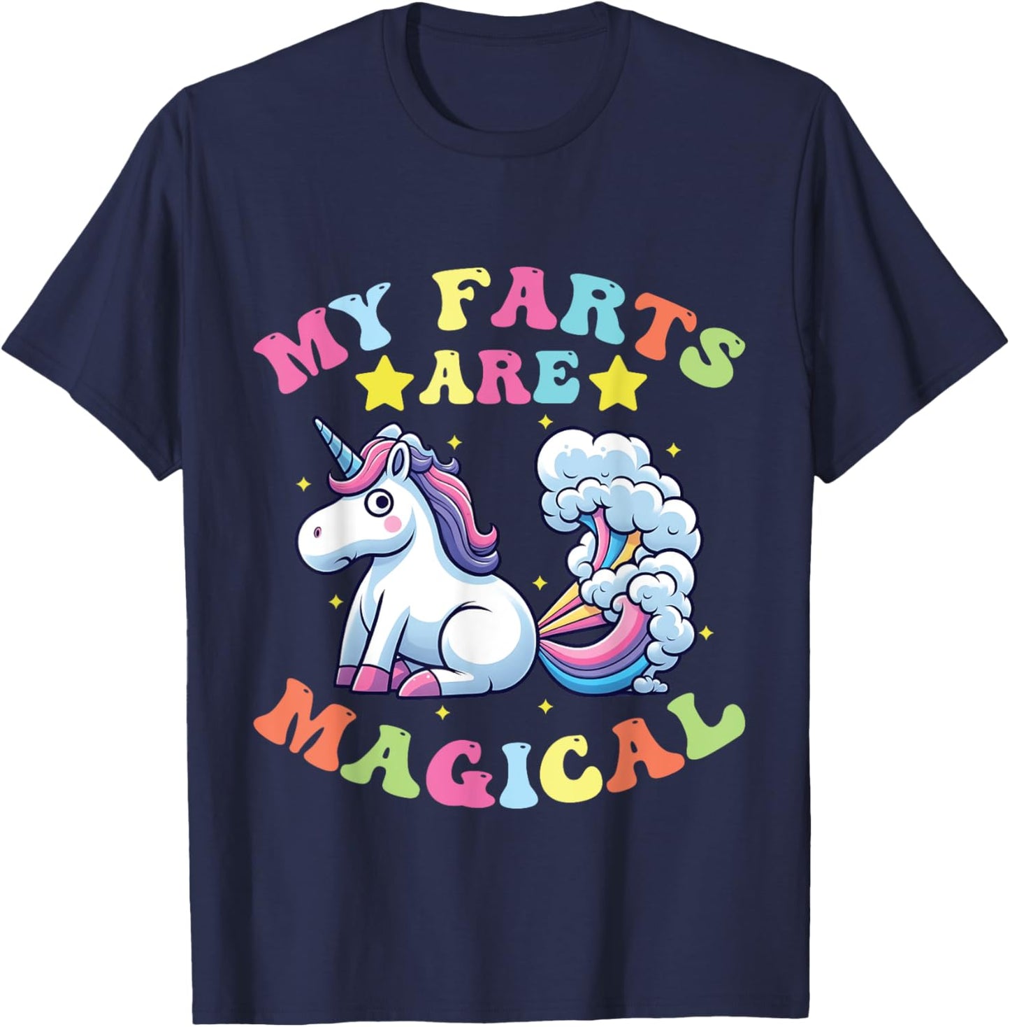 My Farts Are Magical Funny farting Unicorn T-Shirt - T-Shirt | Navy
