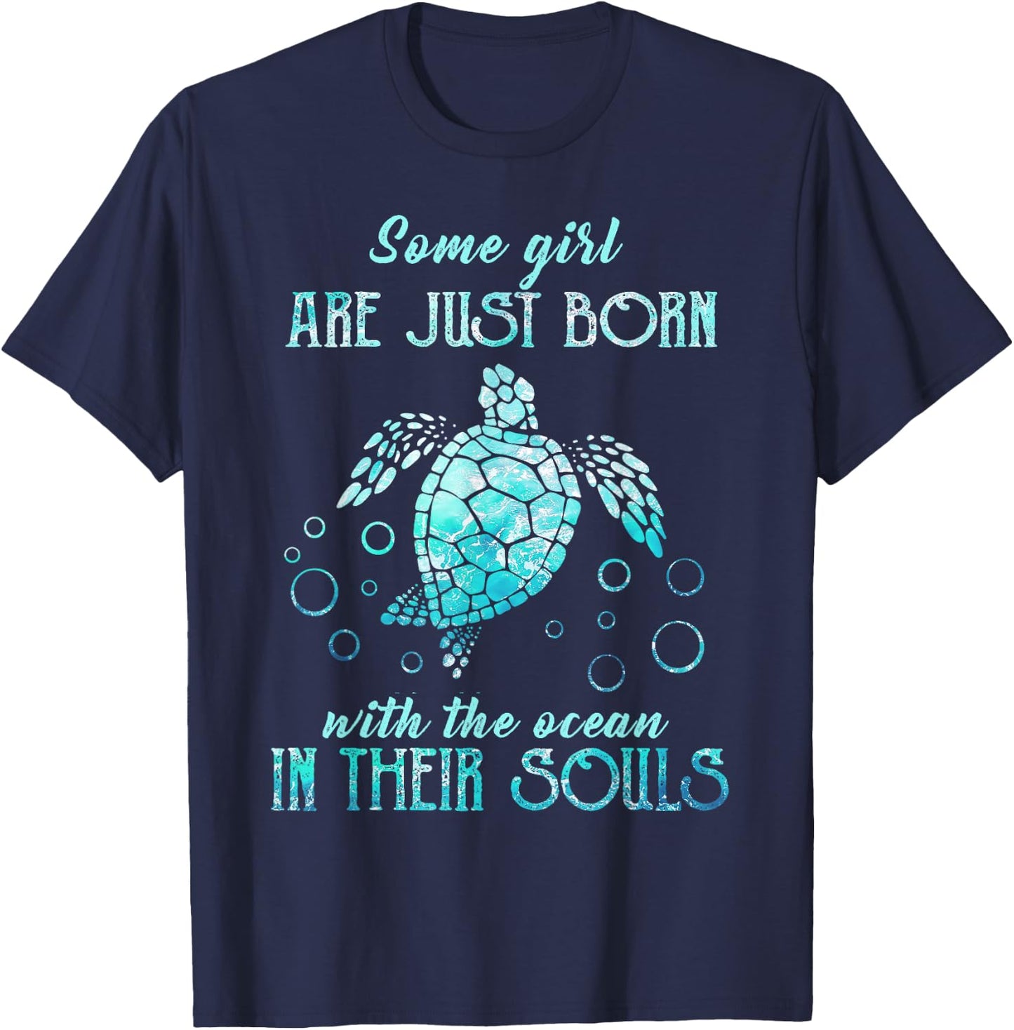 Some girls are just born with the ocean in their souls T-Shirt - T-Shirt | Navy