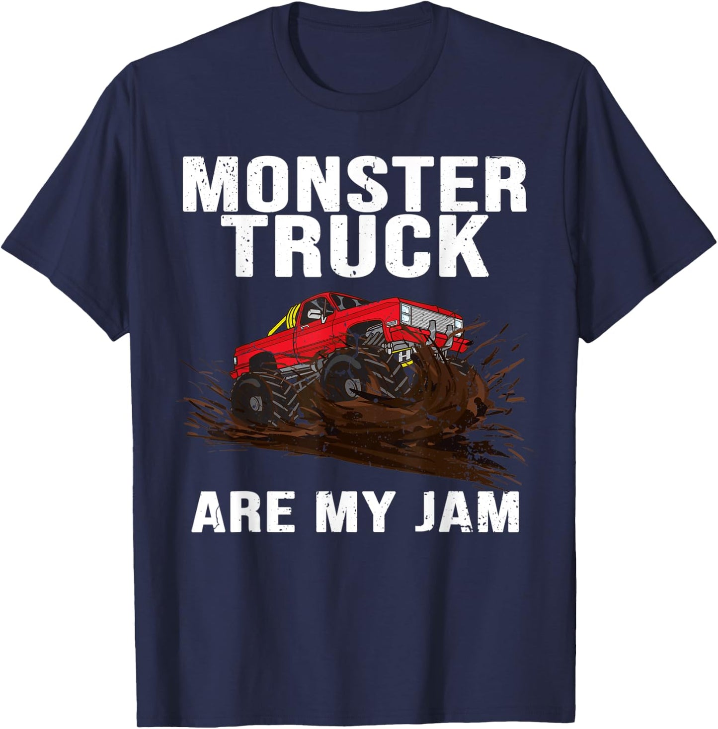 Vintage Monster Truck Are My Jam Retro Sunset Engines Gifts T-Shirt - T-Shirt | Navy