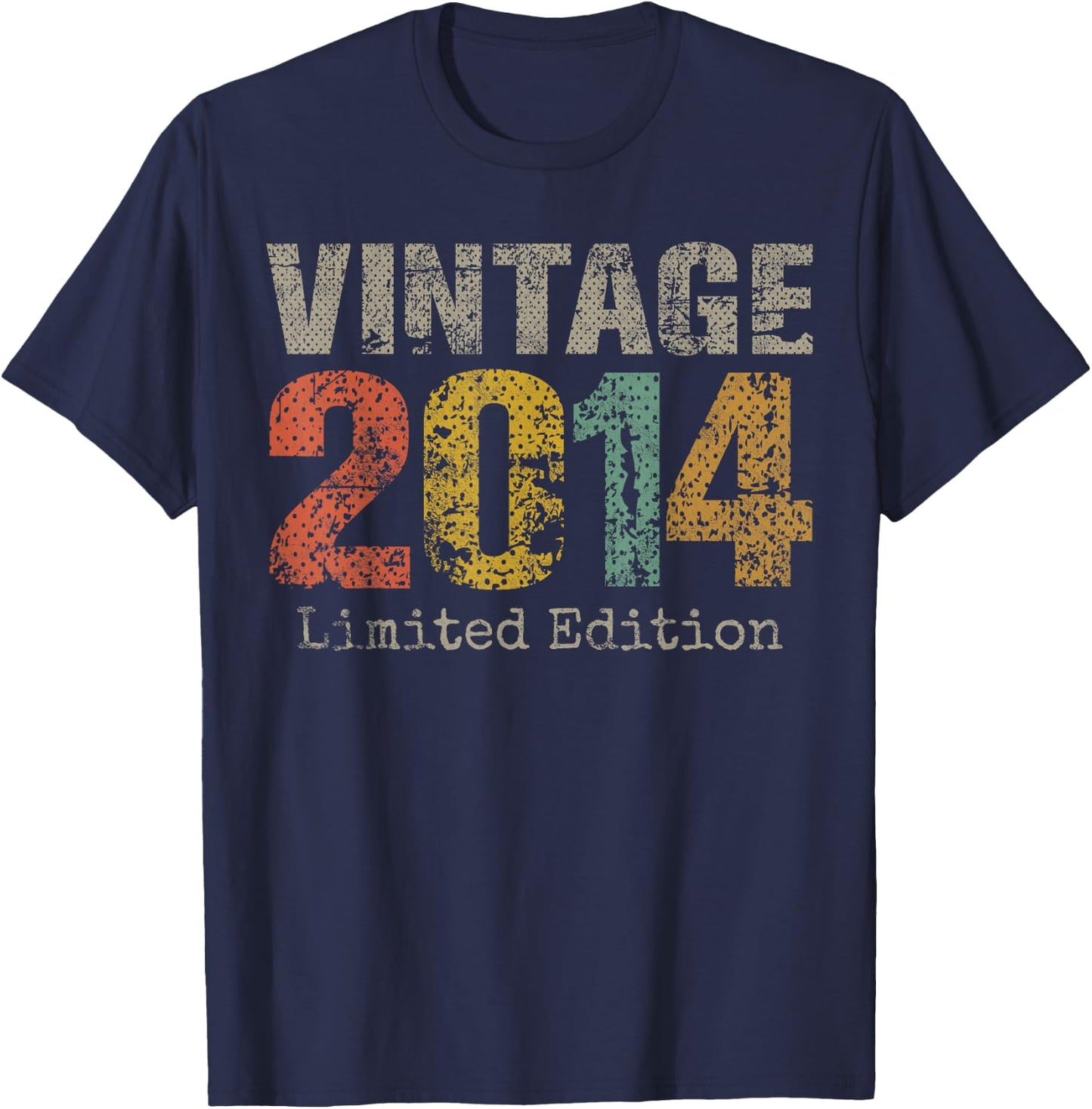 Vintage 2014 Limited Edition 11th Birthday Gifts 11 Year Old T-Shirt - T-Shirt | Navy