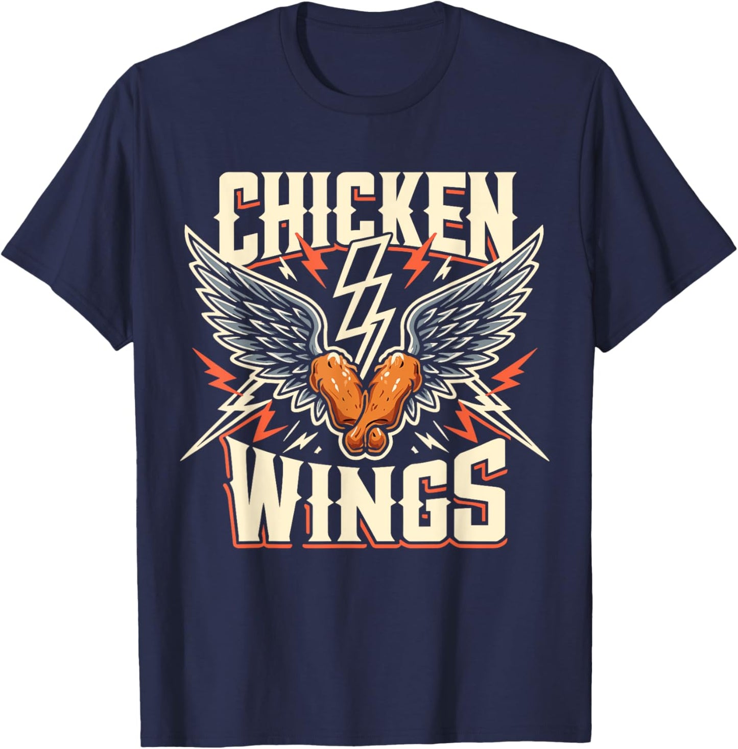 Chicken Wings Heavy Metal World Tour Hardcore Music T-Shirt - T-Shirt | Navy