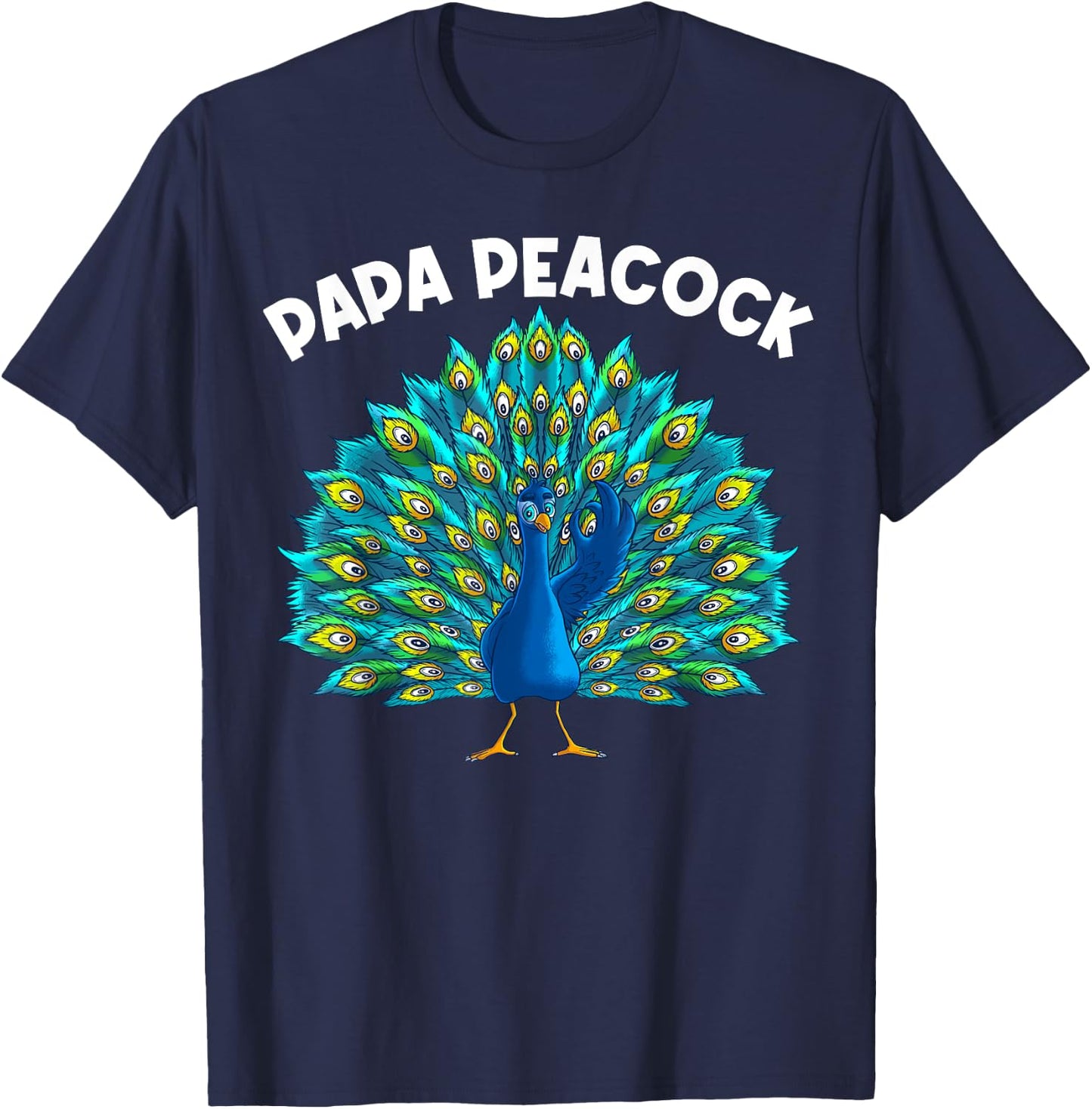 Funny Peacock Gift Dad Men Peafowl Lover Bird Feather T-Shirt - T-Shirt | Navy