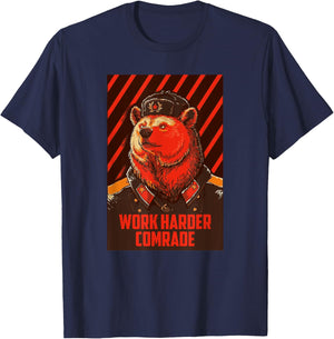 Bear Ushanka Funny Saying USSR Soviet Union T-Shirt - T-Shirt | Navy