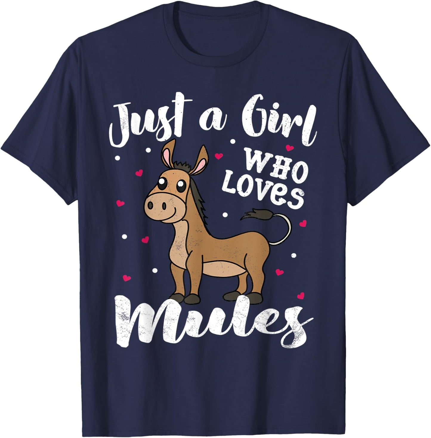 Just A Girl Who Loves Mule Women Gift Kids Mom Lover T-Shirt - T-Shirt | Navy