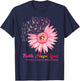 Faith Hope Love Breast Cancer Awareness Flower Pin T-Shirt - T-Shirt | Navy
