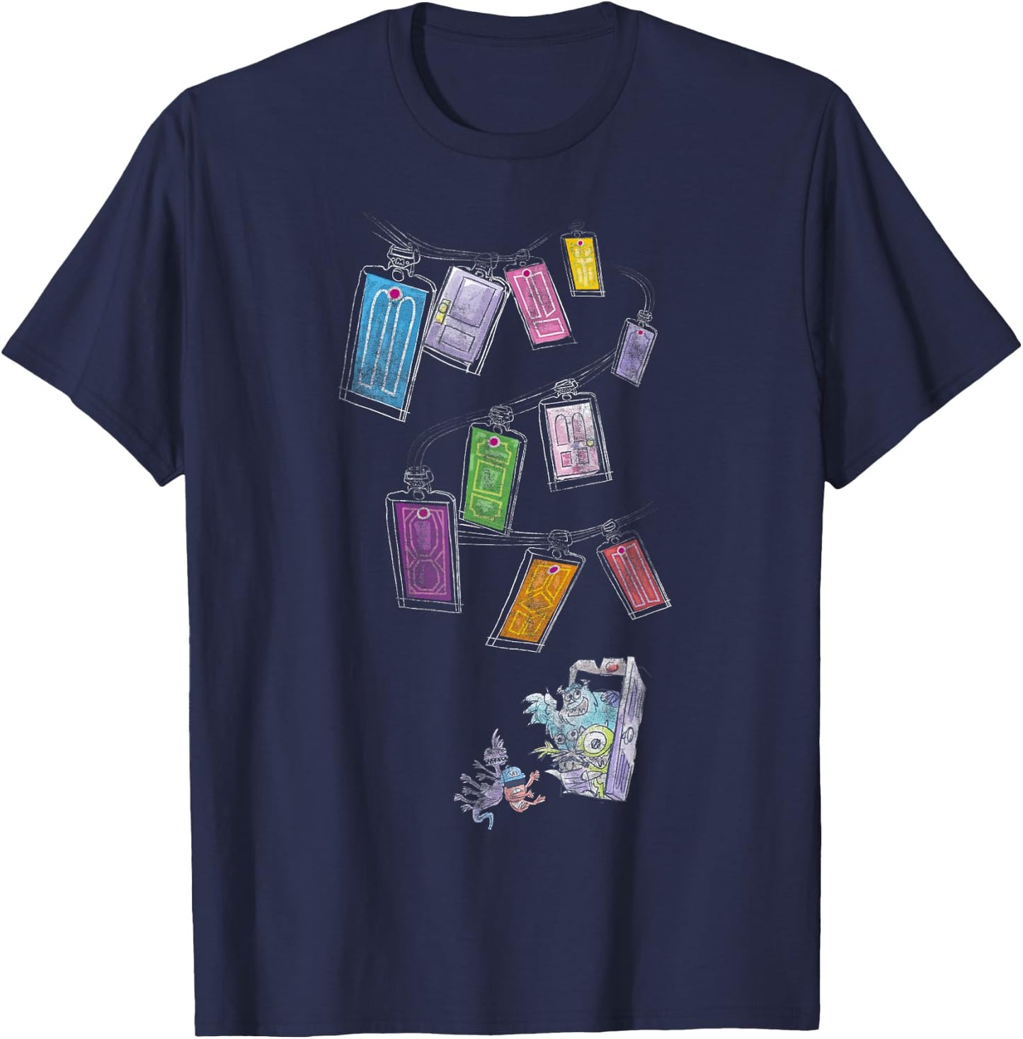 Disney Pixar Monsters Inc. Door Sketch T-Shirt - T-Shirt | Navy