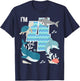 Kids 4 Year Old Ocean Life Whale Dolphin Shark 4th Birthday T-Shirt - T-Shirt | Navy