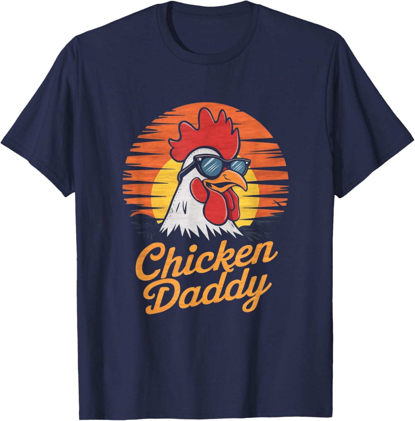 Chicken Daddy Vintage Farmer Funny Fathers Day Gifts T-Shirt - T-Shirt | Navy