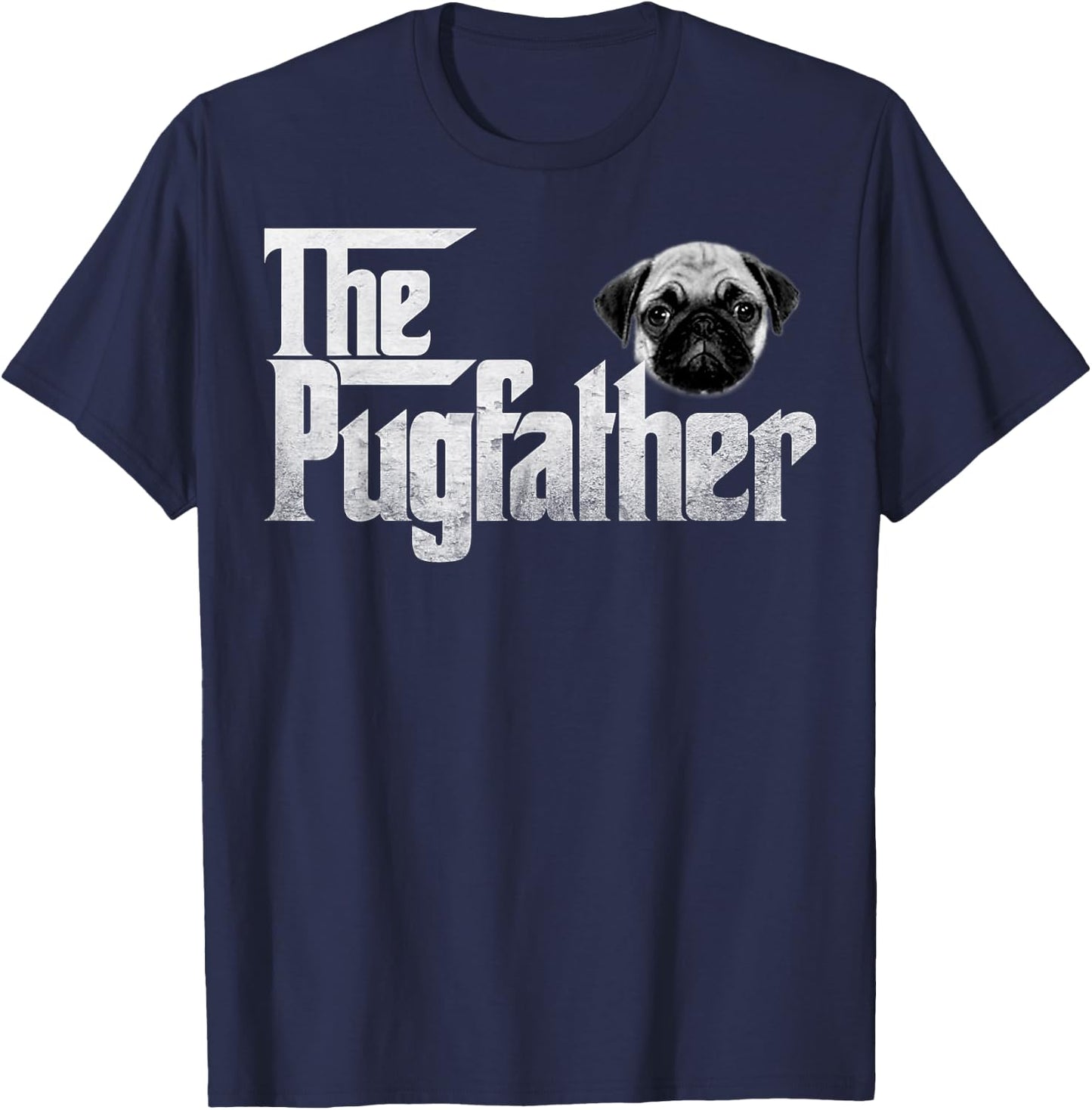 The Pugfather distressed style humour T-Shirt - T-Shirt | Navy