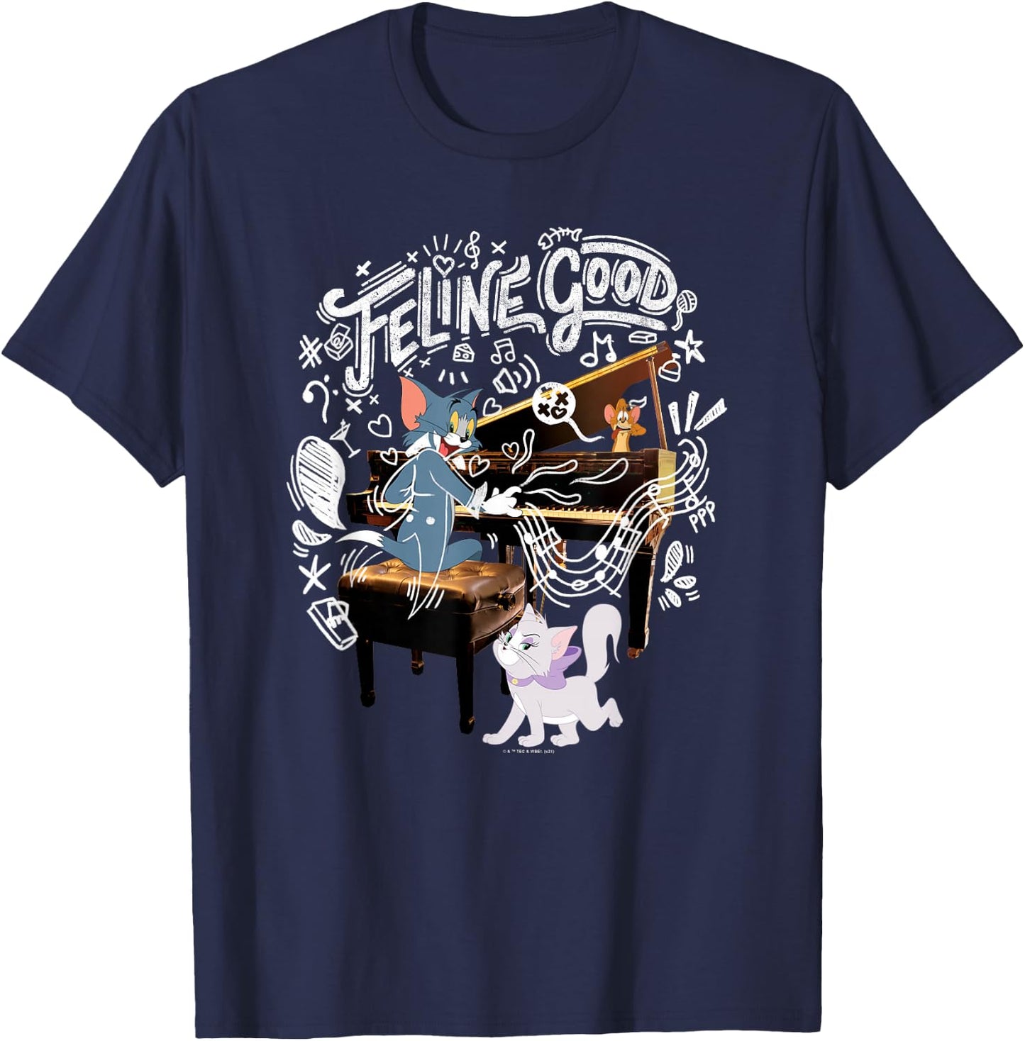 Tom & Jerry Movie Feline Good T-Shirt - T-Shirt | Navy