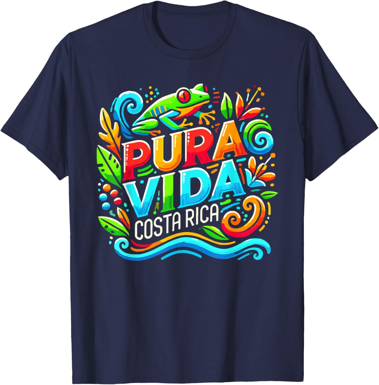 Costa Rica Rain Forest Tree Frog Pura Vida Costa Rica T-Shirt - T-Shirt | Navy