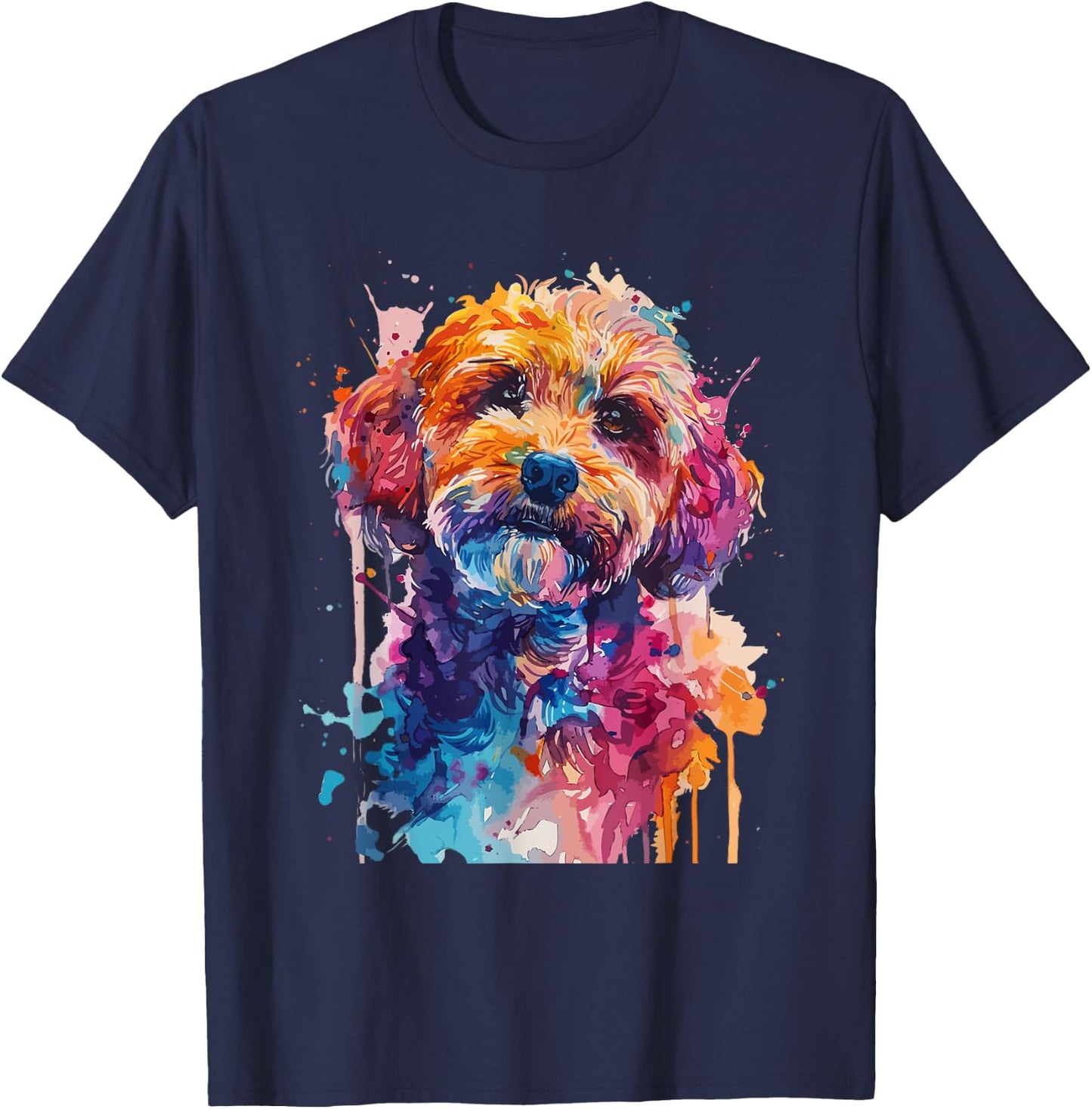 Cockapoo Lovers Pop Art Colorful Cockapoo Dog Women Girls Kids T-Shirt - T-Shirt | Navy