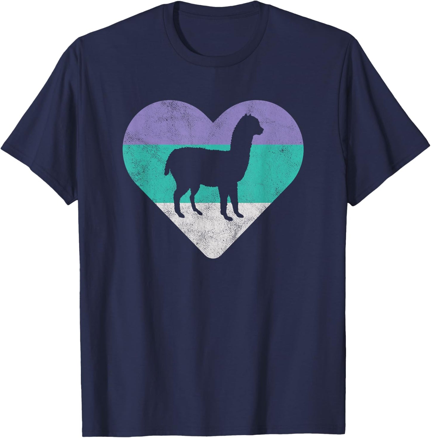 Alpaca Retro Gift or Girls T-Shirt - T-Shirt | Navy