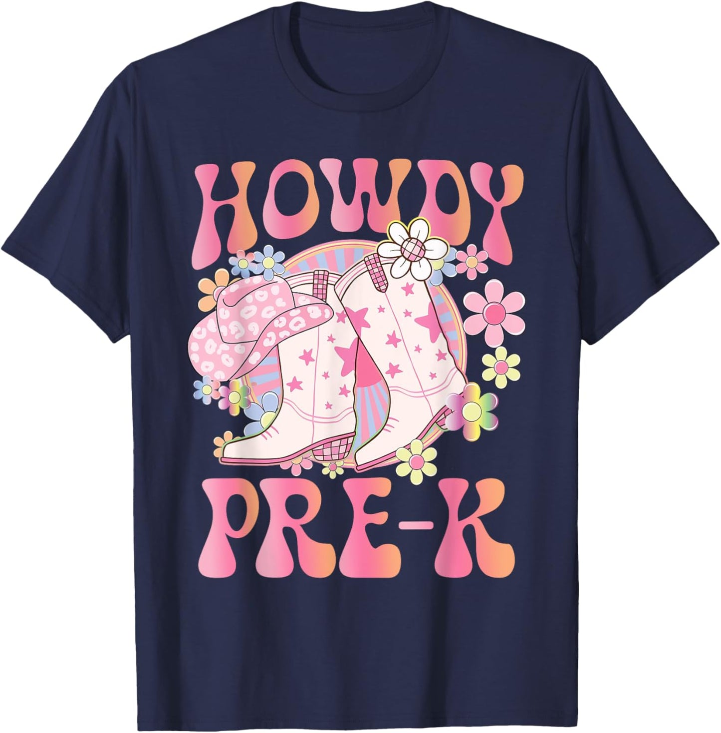Western Teacher Pre K Chaos Coordinator Gift Teacher T-Shirt - T-Shirt | Navy