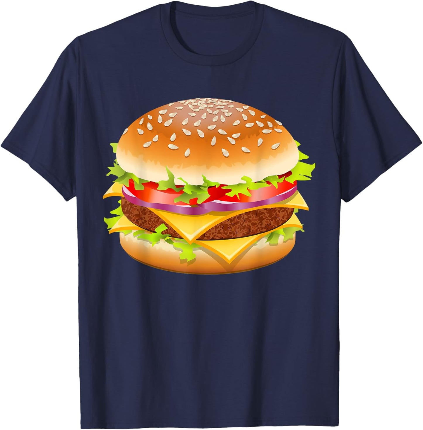 Cheeseburger Hamburger Burger Funny Food Halloween Costume T-Shirt - T-Shirt | Navy