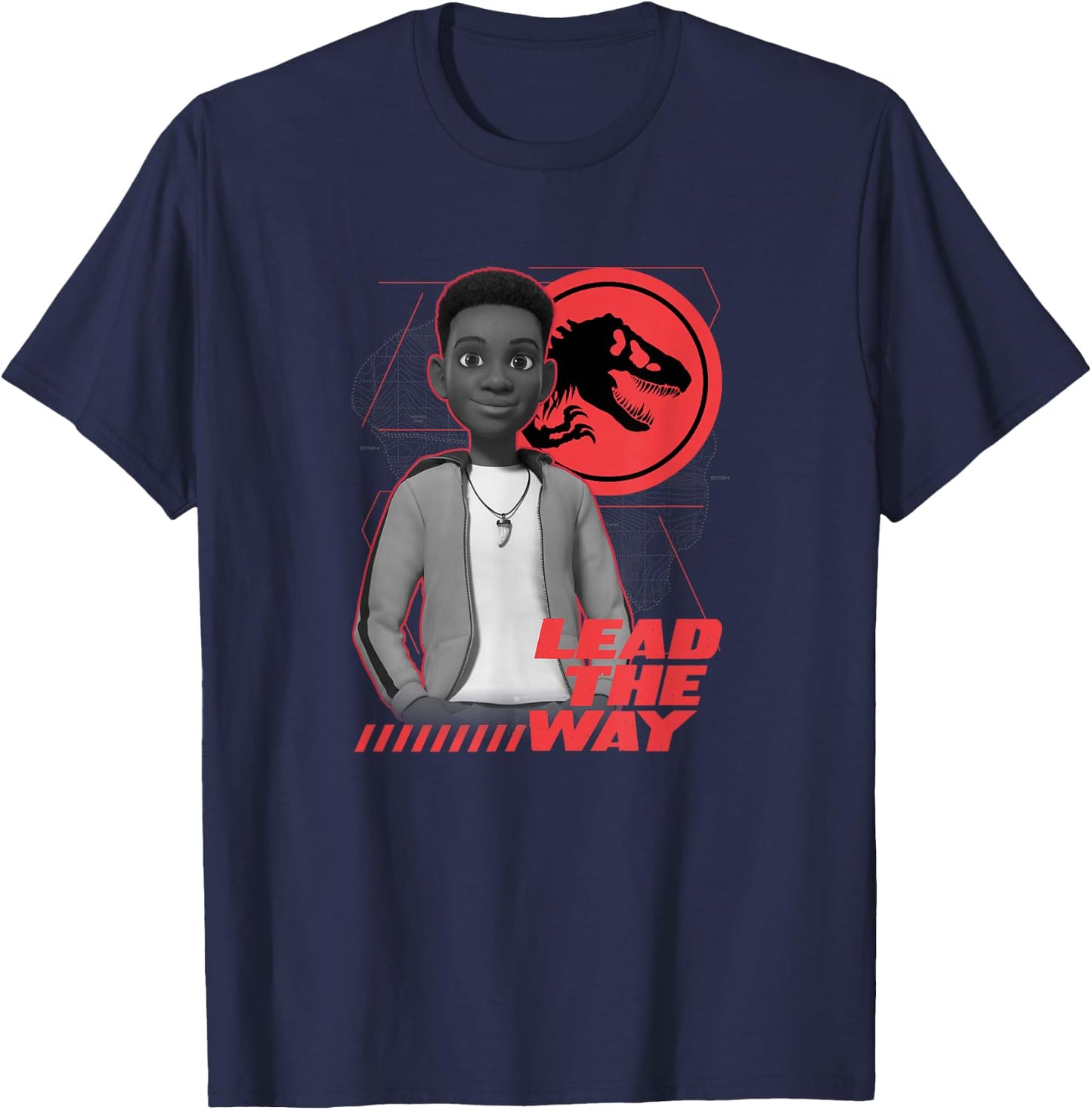 Jurassic World: Camp Cretaceous Darius Lead The Way T-Shirt - T-Shirt | Navy