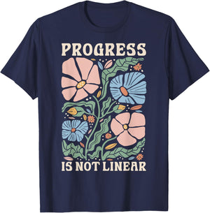 Progress Is Not Linear Shirt | Special Ed Teacher Team SPED T-Shirt - T-Shirt | Navy