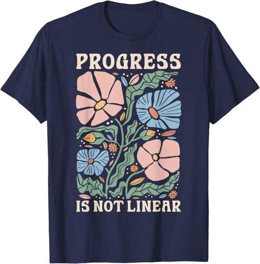 Progress Is Not Linear Shirt | Special Ed Teacher Team SPED T-Shirt - T-Shirt | Navy