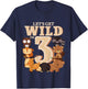 3 Year Old Woodland Animals Birthday Wild Forest 3rd Gift T-Shirt - T-Shirt | Navy